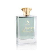 Luxuriöser, schwerer 100-ml-Flakon des Volare Velvet Elixir Eau de Parfum für Damen und Herren vor neutralem Hintergrund.