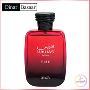 Rasasi Hawas Fire for Him Eau de Parfum 100ml – Maskuliner Duft mit Zitrus, Gewürzen - Holz | Dinar Bazaar
Hawas Fire for Him von Rasasi – frischer & würziger Herrenduft mit Apfel, Bergamotte, Zimt & Patchouli. Kraftvoll, elegant & langanhaltend. Jetzt entdecken!
Rasasi Hawas Fire for Him, Herrenparfum Rasasi, Eau de Parfum 100ml, arabischer Herrenduft, Rasasi Kollektion, Herrenduft kaufen, holzig würziger Duft