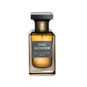 Schwerer 80ml Luxusflakon des Fragrance World Oud Wonder Eau de Parfum in einer eleganten, dunklen Designer-Ausführung – exklusiv online bei dinar.at