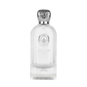 Edler, matter Luxusflakon des Maison Alhambra Delilah Blanc Eau de Parfum 100ml mit silbernen Details vor hellem Hintergrund – exklusiv bei dinar.at
