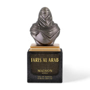 Maison Asrar Faris Al Arab Eau de Parfum 100ml Flakon mit kunstvoller, silberner Metallbüste eines arabischen Kriegers auf www.dinar.at