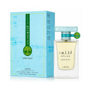 Eleganter, kompakter Designer-Flakon von Lattafa Atlas Glacial Valley Eau de Parfum 55ml im dinar.at Sortiment.