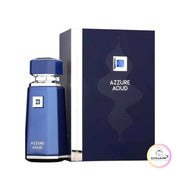 Tiefblauer, eleganter Flakon von French Avenue Azzure Aoud Eau de Parfum 100ml – exklusiv im dinar.at Onlineshop erhältlich.