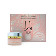 Eleganter kleiner rosafarbener Tiegel von Yara Mukhammaria Jamid 20g Parfümcreme von Ard Al Zaafaran für Haut und Haar