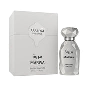  Extravaganter, silberner Glasflakon im geometrischen Facetten-Design des Parfums Arabiyat Prestige Marwa 100ml im Onlineshop dinar.at.