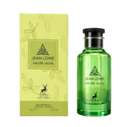 Stilvoller, grüner Parfumflakon von Maison Alhambra Jean Lowe Verde Aura 100ml im modernen Onlineshop dinar.at