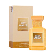 Edler, schwerer 80ml Luxusflakon des Fragrance World Sexy Vanilla Eau de Parfum mit goldener Verschlusskappe in einer eleganten Designer-Box – exklusiv bei dinar.at