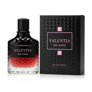  Eleganter, luxuriöser Flakon im Signature-Nieten-Design von Fragrance World Valentia Rome Intense Eau de Parfum 100 ml – exklusiv im dinar.at Onlineshop