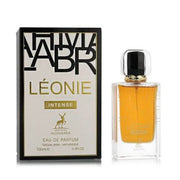 Edler, schwerer Glasflakon von Maison Alhambra Leonie Intense Eau de Parfum 100ml mit goldener Kappe – exklusiv im dinar.at Onlineshop erhältlich.