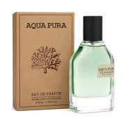 Eleganter 70-ml-Flakon von Fragrance World Aqua Pura Eau de Parfum mit strukturierter Kappe – exklusiv im dinar.at Onlineshop erhältlich.
