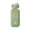 Elegante, mintgrüne Glasflasche des Fragrance World Elysia Pista Sundae Eau de Parfum 100 ml mit dekorativem Verschluss vor neutralem Hintergrund.