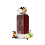 Elegante Glasflasche des Fragrance World Elysia Vanilla Eau de Parfum 100 ml für Damen und Herren vor neutralem Hintergrund.