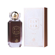 Elegante Glasflasche des Fragrance World Elysia Vanilla Eau de Parfum 100 ml für Damen und Herren vor neutralem Hintergrund.