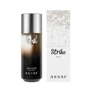 Majestätischer, tiefschwarzer Designer-Flakon von Assaf Strike Black Eau de Parfum 125ml für Herren exklusiv erhältlich bei Dinar Parfums Wien.