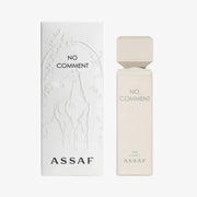 Majestätischer, minimalistischer Designer-Flakon von Assaf No Comment Eau de Parfum 100ml aus der Next Chapter Kollektion exklusiv erhältlich bei Dinar Parfums Wien