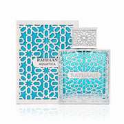 Rayhaan Aquatica Eau de Parfum transparenter 100ml Flakon für Herren.