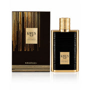 Majestätischer, schwerer Designer-Flakon von Khadlaj Karus Gold Absolu Extrait de Parfum 100ml mit goldenen Ornamenten exklusiv bei Dinar Parfums Wien.