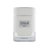 Majestätischer, mattweißer Designer-Flakon von Khadlaj Shiyaaka Snow Eau de Parfum 100ml mit silbernen Akzenten exklusiv erhältlich bei Dinar Parfums Wien.