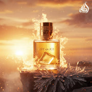 Extravaganter, kunstvoll gestalteter 110ml Flakon von Lattafa Fire on Ice Eau de Parfum bei dinar.at.