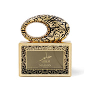 Luxuriöser, schwerer 100-ml-Flakon des Maison Asrar Hilm Eau de Parfum für Damen und Herren vor neutralem Hintergrund.