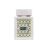 Markanter, schneeweißer Designer-Flakon von RAVE Now White Eau de Parfum 100ml für Damen und Herren mit gummiertem Gitter-Muster exklusiv bei Dinar Parfums Wien.
