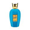 Eleganter, samtig-blauer 100ml Design-Flakon von Zimaya Rabab Blue Eau de Parfum mit goldener Kappe bei dinar.at.