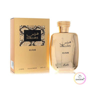 Elegantes Rasasi Hawas Elixir Eau de Parfum in der luxuriösen 100ml Goldflasche mit dem ikonischen Schlangendeckel – exklusiv erhältlich bei dinar.at