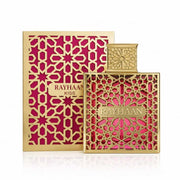 Luxuriöser, pink-goldener 100ml Flakon von Rayhaan Kiss Eau de Parfum mit edlen Akzenten im dinar.at Onlineshop.