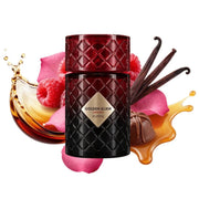 Prachtvoller, tiefroter 100ml Luxusflakon von RiiFFS Golden Elixir Crimson Extrait de Parfum mit opulenter goldener Kappe bei dinar.at.