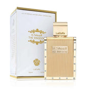 Ästhetischer, maskuliner 100ml Design-Flakon von Lattafa The Kingdom For Men Eau de Parfum mit edler, schwerer Kappe bei dinar.at.