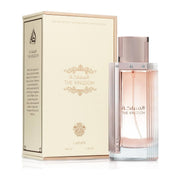 Ästhetischer, luxuriöser 100ml Design-Flakon von Lattafa The Kingdom For Women Eau de Parfum mit edler, schwerer Kappe bei dinar.at.