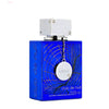 Tiefblauer, mit Kristallen besetzter Flakon von Armaf Club De Nuit Blue Iconic Eau de Parfum 105ml – exklusiv erhältlich im dinar.at Onlineshop.