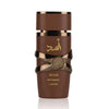 Das markante, edel designte 100ml-Flakon des orientalischen Herrenparfums Lattafa Asad Bourbon mit feinen Verzierungen und einer stilvollen Verschlusskappe.