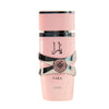 Das weltbekannte, elegant geschwungene 100ml-Flakon des Damenparfums Lattafa Yara in softem Rosa mit glänzenden silbernen Verzierungen.Alt-Text Bild 2 (Details/Verpackung):