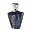 Tiefblauer, orientalisch facettierter Flakon des Afnan Turathi Blue Eau de Parfum 90ml für Herren auf www.dinar.at.